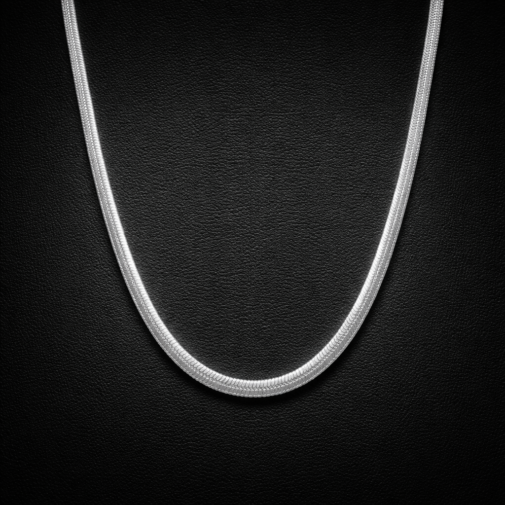 Sleek Silver Snake Chain Necklace