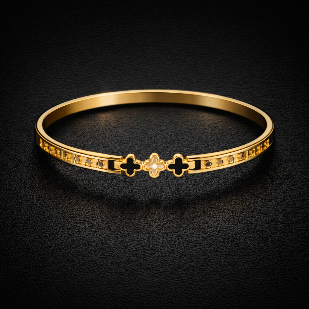 Golden Clover Charm Bracelet