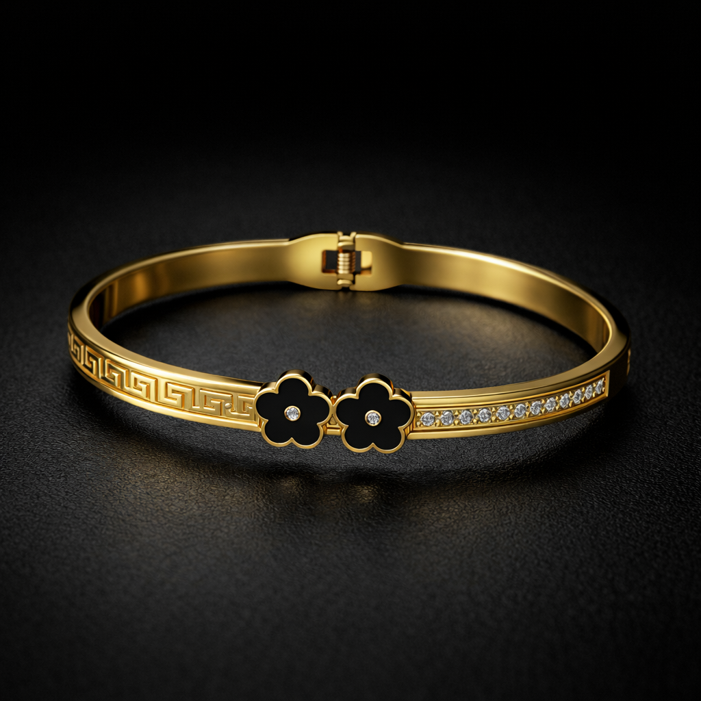 Golden Floral Elegance Bracelet