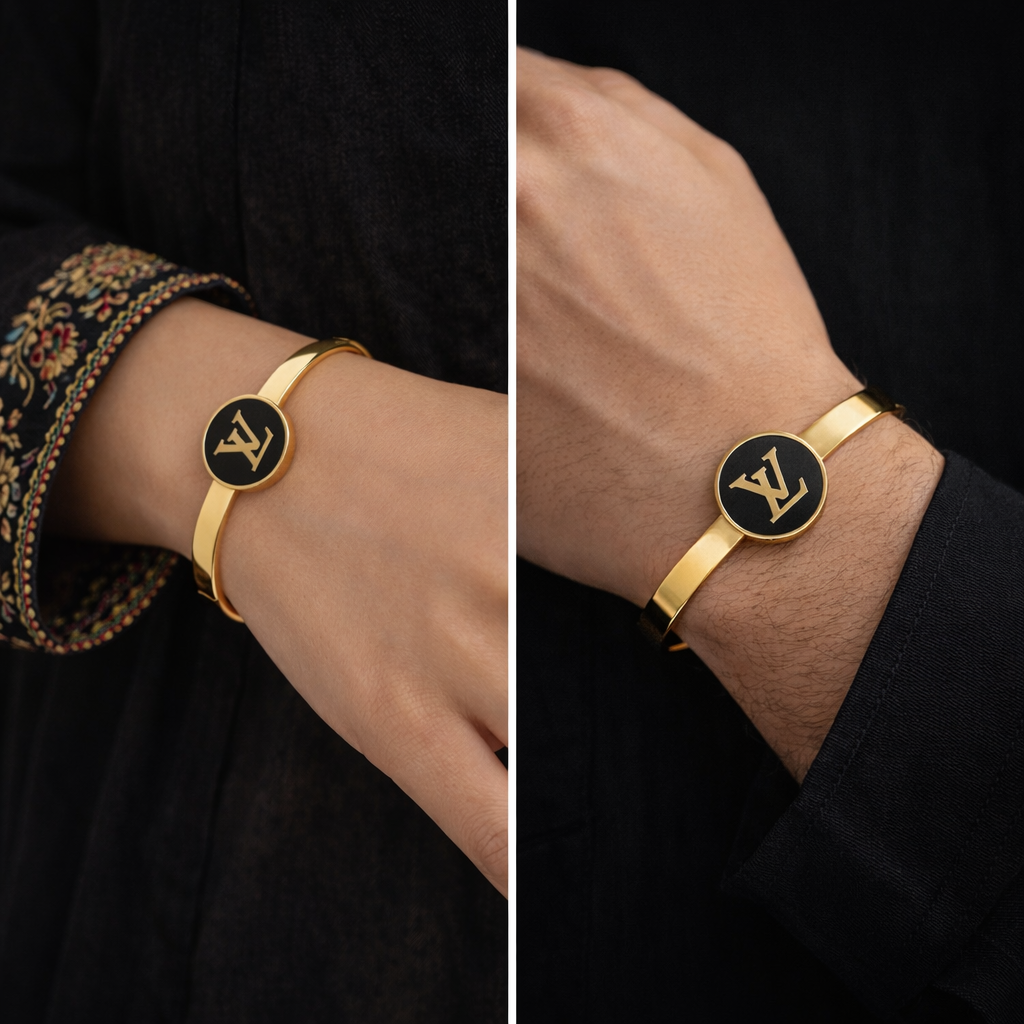 Signature Black Emblem Gold Bracelet